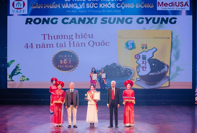 RONG BIỂN CANXI SUNG GYUNG – VINH DỰ ĐẠT GIẢI “SẢN PHẨM VÀNG VÌ SỨC KHỎE CỘNG ĐỒNG”