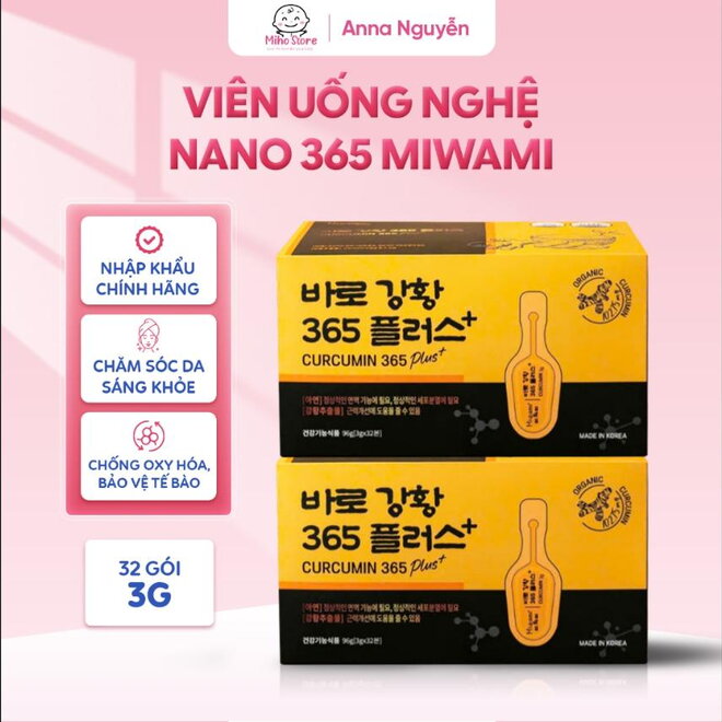 Nghệ Nano 365 Miwami Keyword phụ: Curcumin 365 Plus · viên uống nghệ Hàn Quốc · nghệ hữu cơ · thực phẩm chức năng Hàn Quốc · curcumin 32 gói