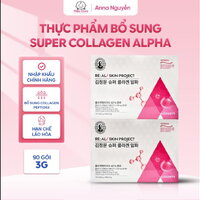 Thực Phẩm Bổ Sung Super Collagen Alpha 1250mg Hỗ Trợ Đàn Hồi Dưỡng Ẩm Da Tóc Móng Khỏe Hộp 90 Gói